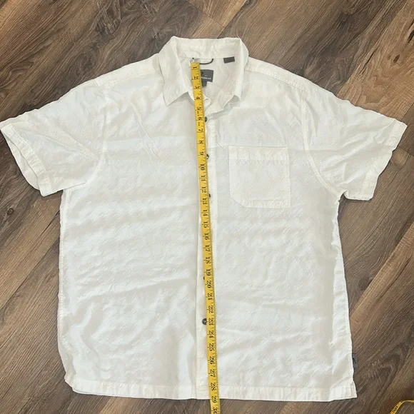 ROYAL ROBBINS short sleeve button front shirt white casual men’s L 89% Modal - Picture 6 of 11